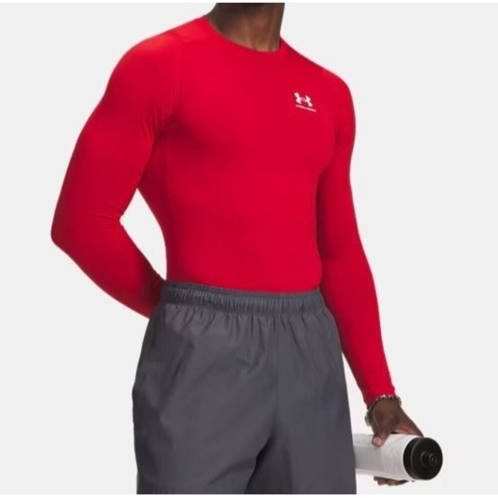 Under Armour Men’s HeatGear Compression Long Sleeve Shirt Red 2XL XXL